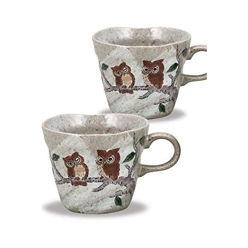 九谷焼 ペア マグカップ ふくろう 陶器 おしゃれ 食器 日本製 ブランド Zkgmu Kz