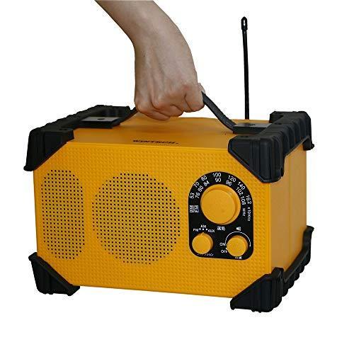 WINTECH AM/FM防塵防滴現場ラジオ GBR-3D IP54等級相当 イエロー FMワイドバンド対応 GBR