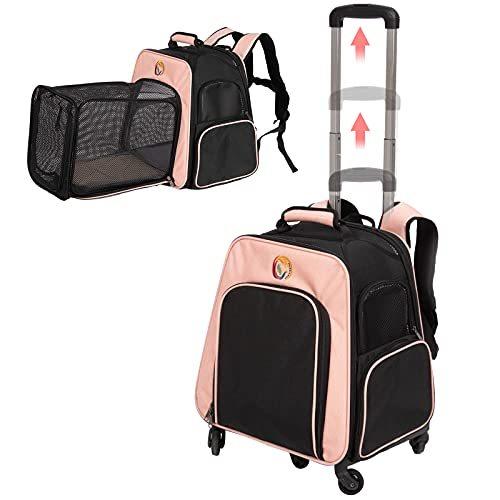Pettom 21 鳥かご ペットキャリーバッグ 10kgまで キャスター付き 4way 5輪360度回転 5輪360度回転 拡張可能折りたたみ 猫 小動物 小型犬 10kgまで Wizk K本店 A B091kv7l38 2615