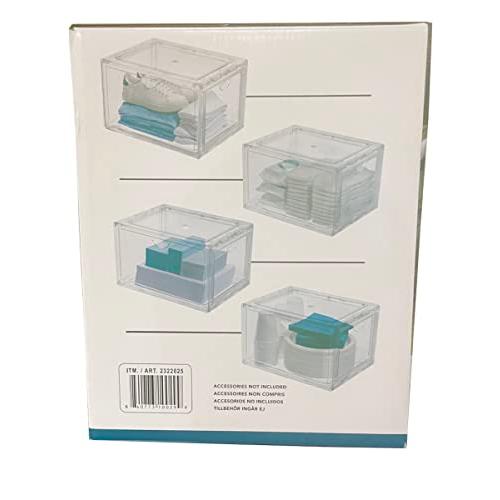コストコ Stackable shoebox & organizer クリアシューズボックス 4個 aB0BVVTCH5X