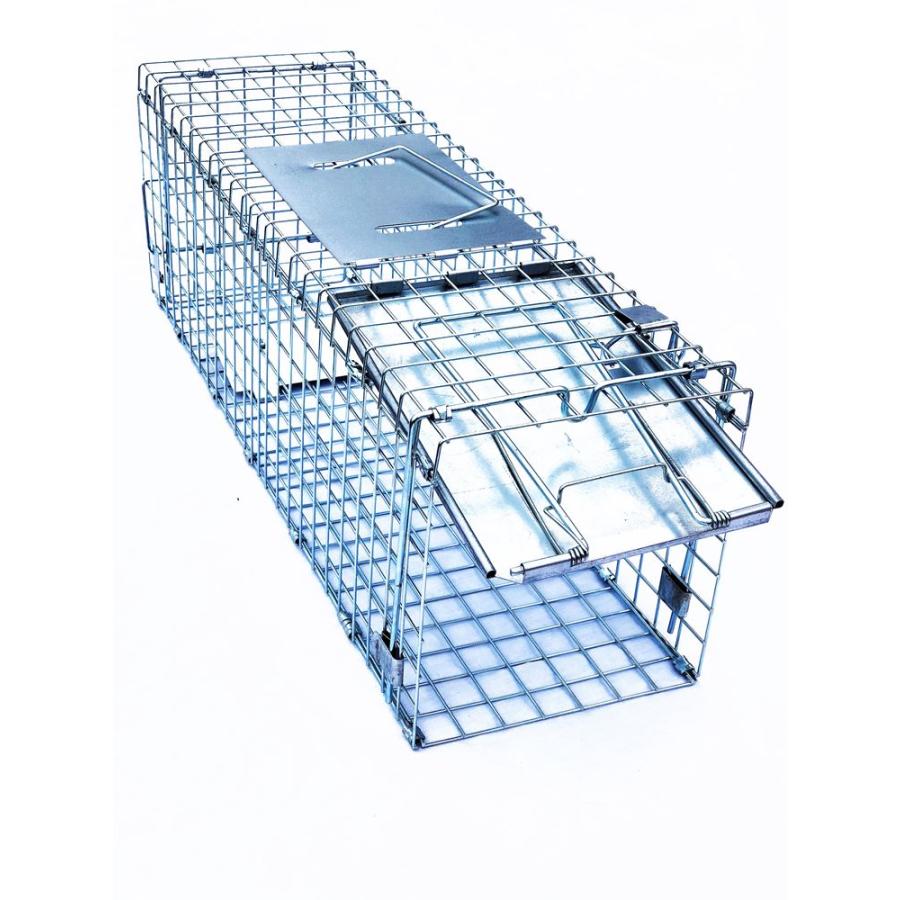 動物捕獲器 (小サイズ 約61×18×21cm) アニマルトラップ 踏板式