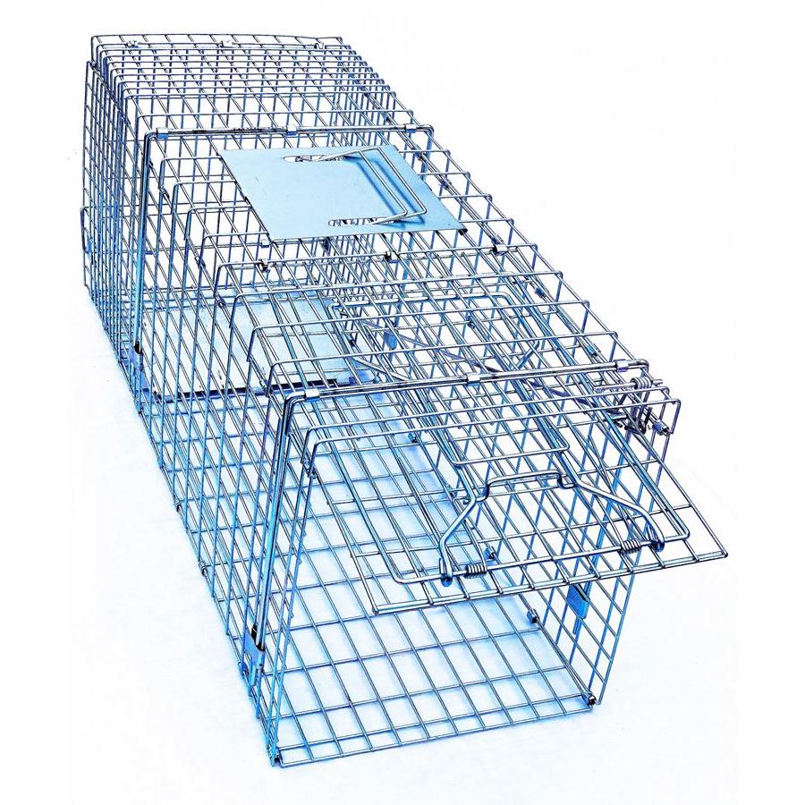 動物捕獲器 (大サイズ 約79×28×33cm)アニマルトラップ 踏板式 組み立て
