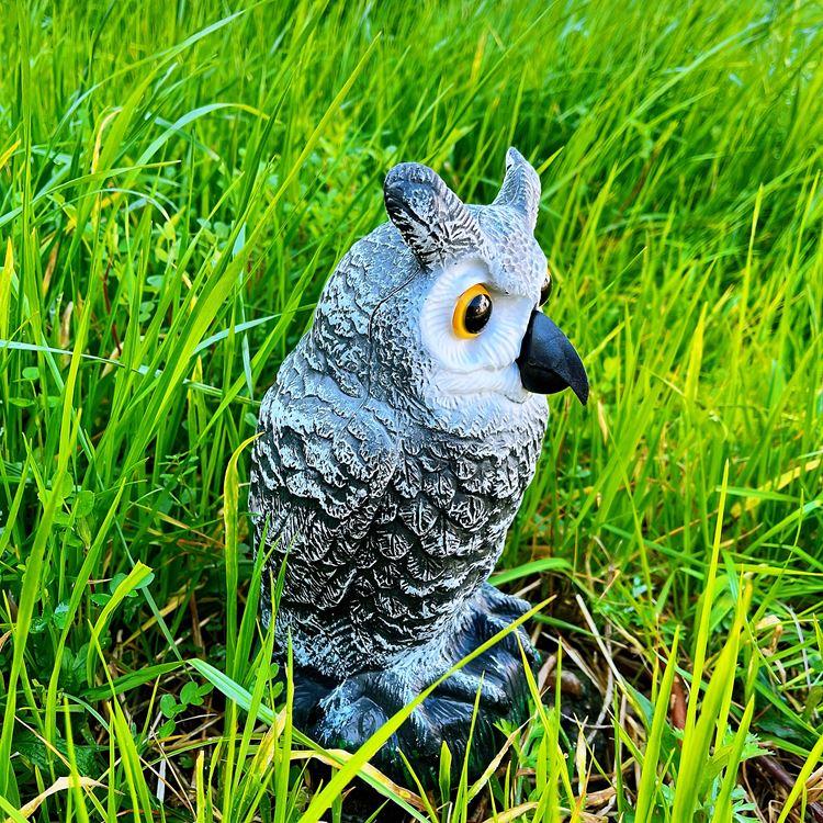 フクロウ置き物 縁起物 フクロウ お庭のお飾りに お部屋のお飾りに 鳥よけフクロウ 害鳥よけフクロウ 本物そっくり リアルな目玉で威嚇 鳥害対策効果もあり｜wjqcxx｜09