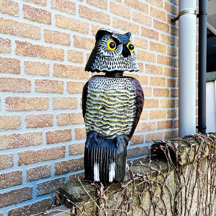 ONESORA フクロウ置き物 縁起物 フクロウ 首振りフクロウ お庭のお飾り
