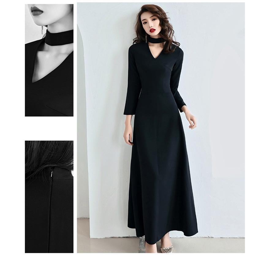 マキシワンピース レディース ワンピース 黒 長袖 ロングドレス お呼ばれ 40代 パーティー ドレス 結婚式 ワンピ 大人 上品 A330 ワンエメリー 通販 Yahoo ショッピング