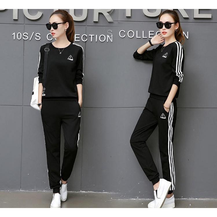 ジャージ セットアップ レディース 春秋 40代 カジュアル 長袖 新作 韓国風 運動服 上下セット 部屋着 九分丈パンツ お洒落 着痩せ Aosetpt064 ワンエメリー 通販 Yahoo ショッピング