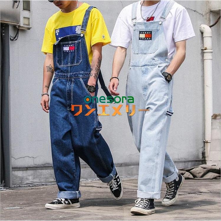 デニム オーバーオール メンズ オーバーサイズ ルーズシルエット 黒 青 サロペット つなぎ ツナギ オールインワン デニムパンツ ワークスタイル カッコイイ Wltk006 ワンエメリー 通販 Yahoo ショッピング