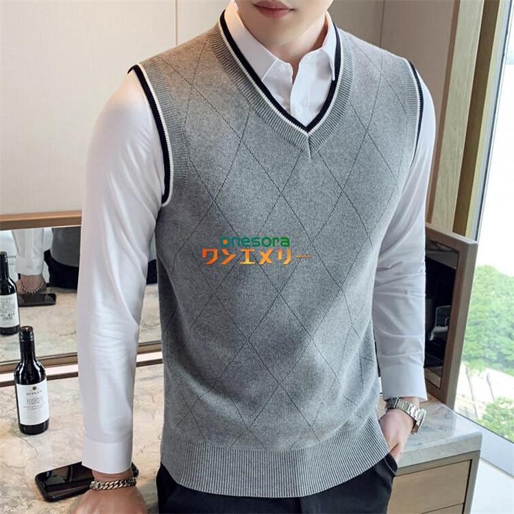 ニットベスト メンズ ベスト 秋冬 無地 オシャレ Vネック ニットベスト ビジネス お釣り 通勤 カジュアル 暖かい 着痩せ 新作 ニット Wmj035 ワンエメリー 通販 Yahoo ショッピング