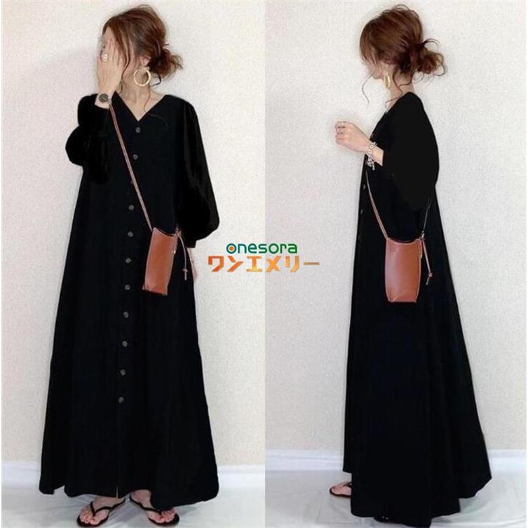 ワンピース レディース 春服 スプリングワンピース 黒ワンピース Vネック 無地 スリット マキシワンピース 秋 ロングワンピース 通勤 Ol 韓国風 Y ワンエメリー 通販 Yahoo ショッピング