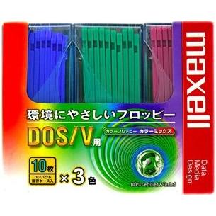 Maxell3.5型フロッピーディスク カラーミックス 超定番 Windows DOS C10P3 MFHD18MIX V フォーマット済み 最安値挑戦