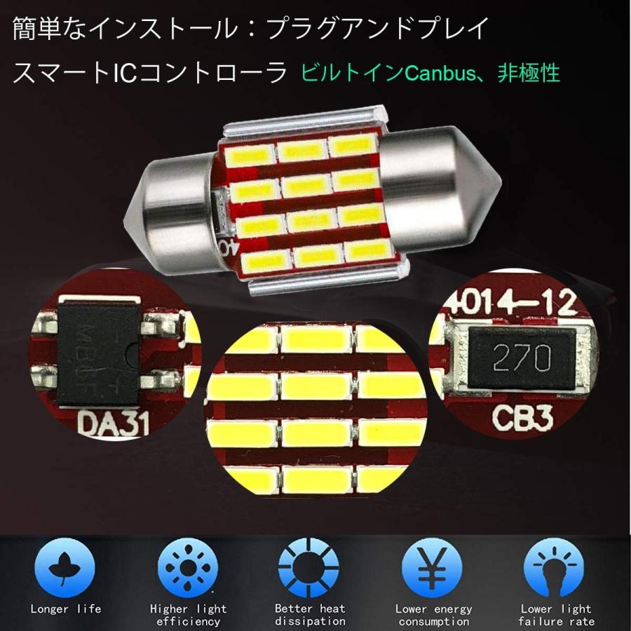 Sale 90 Off Toribio 4個入り T10 31mm 無極性 車内ランプ Festoon 6418 C5w 10led ルームランプ 車用 Led バ