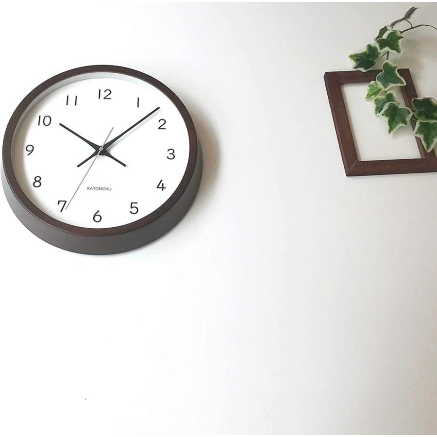 【開店記念セール！】 ブラウン 13 clock muku KATOMOKU 電波時計 φ306mm km-104BRRC 連続秒針 掛け時計、壁掛け時計