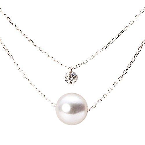 Stella パール ペンダント K10WG ネックレス レディース