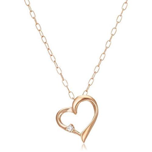 キャーロディディアマンテ CHIARO DI DIAMANTE K10ピンクゴールド×ダイヤモンド ハートペンダントネックレス CHD004