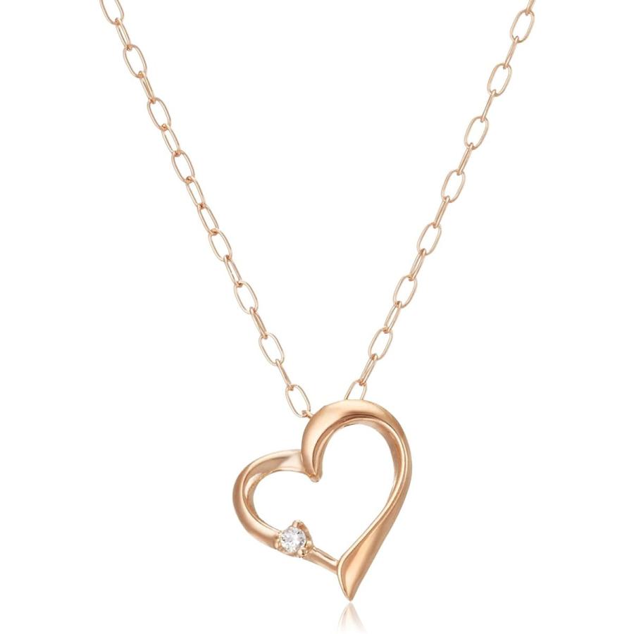 キャーロディディアマンテ CHIARO DI DIAMANTE K10ピンクゴールド×ダイヤモンド ハートペンダントネックレス CHD004 キャーロディディアマンテ CHIARO DI DIAMANTE K10ピンクゴールド×ダイヤモンド ハートペンダントネックレス CHD004