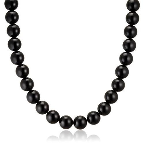 ジュエリーシンワ Jewelry Shinwa 天然ジェット(10mm丸玉)ネックレス42cmサイズ jn0212-42