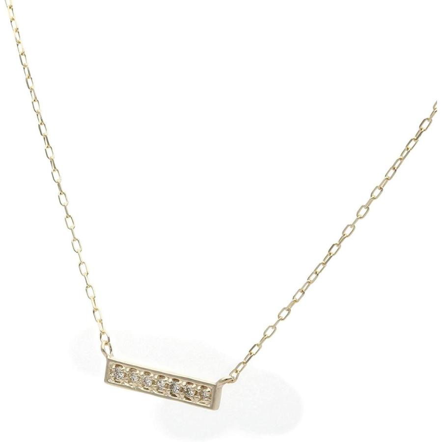 L&Co. (エルアンドコー) ペーパーバッグ&ペーパーボックス付 K10 バー モチーフ ダイヤモンド ペンダント ネックレス 66-76 L&Co エルアンドコー ペーパーバッグ&ペーパーボックス付 K10 バー モチーフ ダイヤモンド ペンダント ネックレス