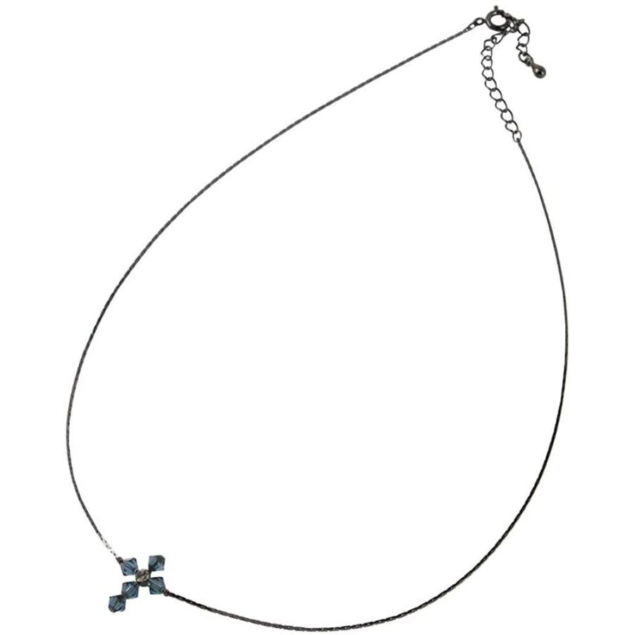 感謝の声続々 ジュエリーショップエム ソロバン型エレメントスワロ クロスxブラックエレガントチェーンネックレス N0050 クリスタル ネックレス ペンダント Www Straightuplondon Com