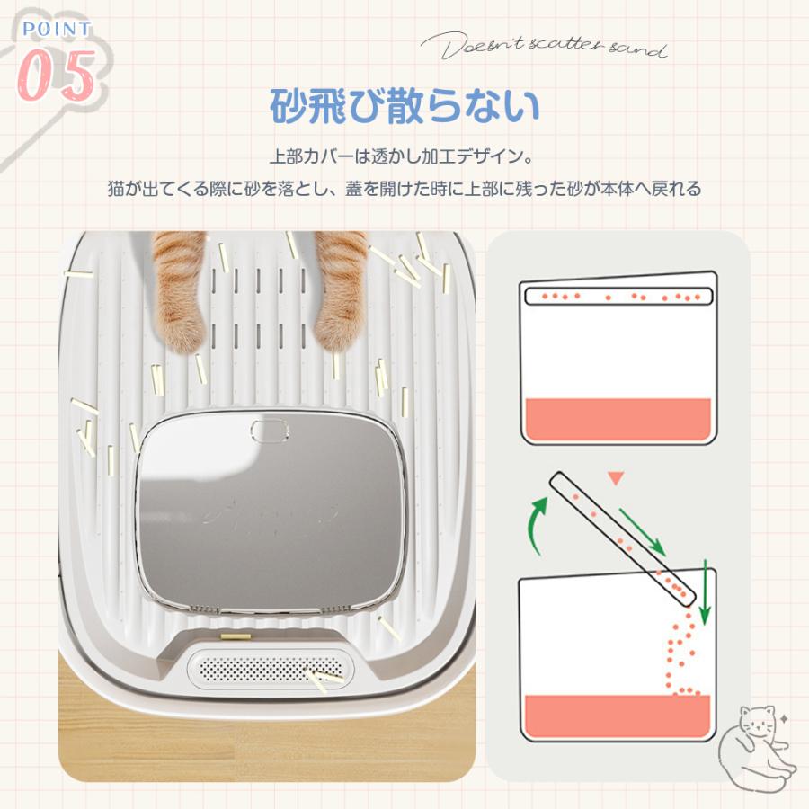 AORTD 猫トイレ 猫用トイレ 砂飛び 飛び散り防止 大型猫 消臭 除菌 大