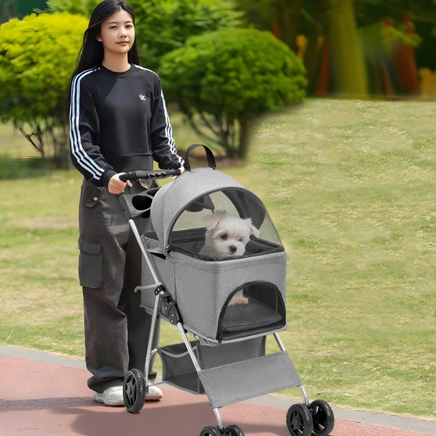 AORTD ペットカート 多頭 軽量 折りたたみ 小型犬 分離型 中型犬 取り外し可能 大型犬 ペットバギー 4輪 キャリー バスケット ペット用 犬 猫 ドライブボックス_11