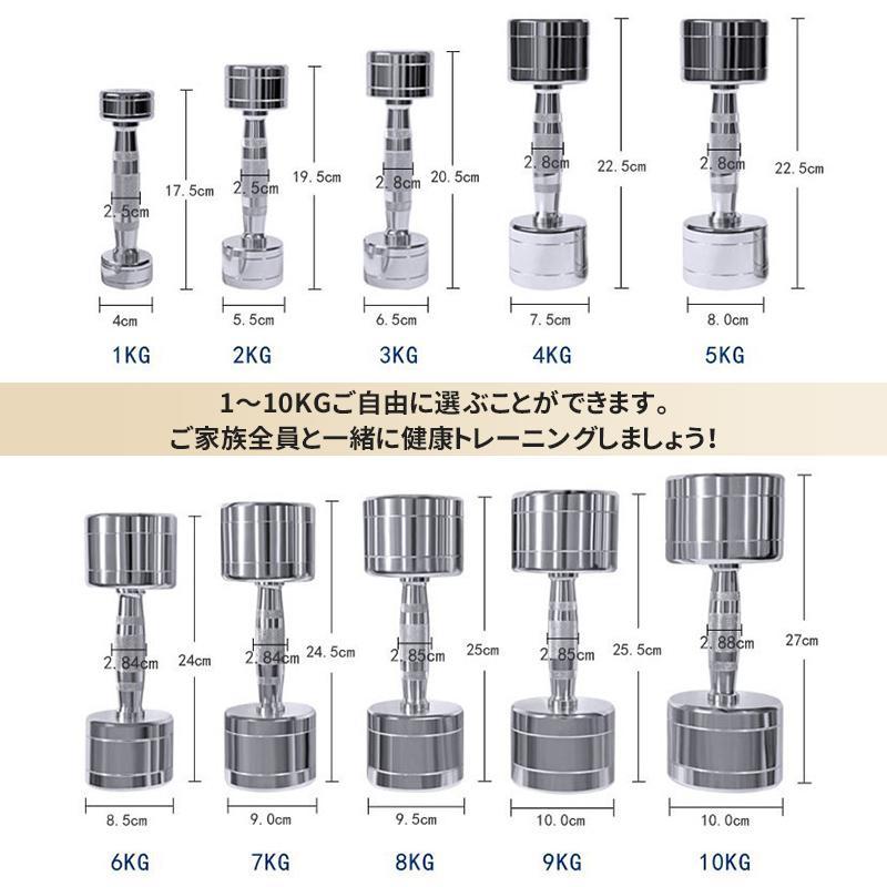 AORTD ダンベル 2個セット 1kg 2kg 3kg 4kg 5kg 6kg 7kg 8kg 9kg 10kg 鉄アレイ 筋トレ トレーニング エクササイズ 筋トレグッズ 二年保証 家庭用 コンパクト｜wkj-ueno｜11