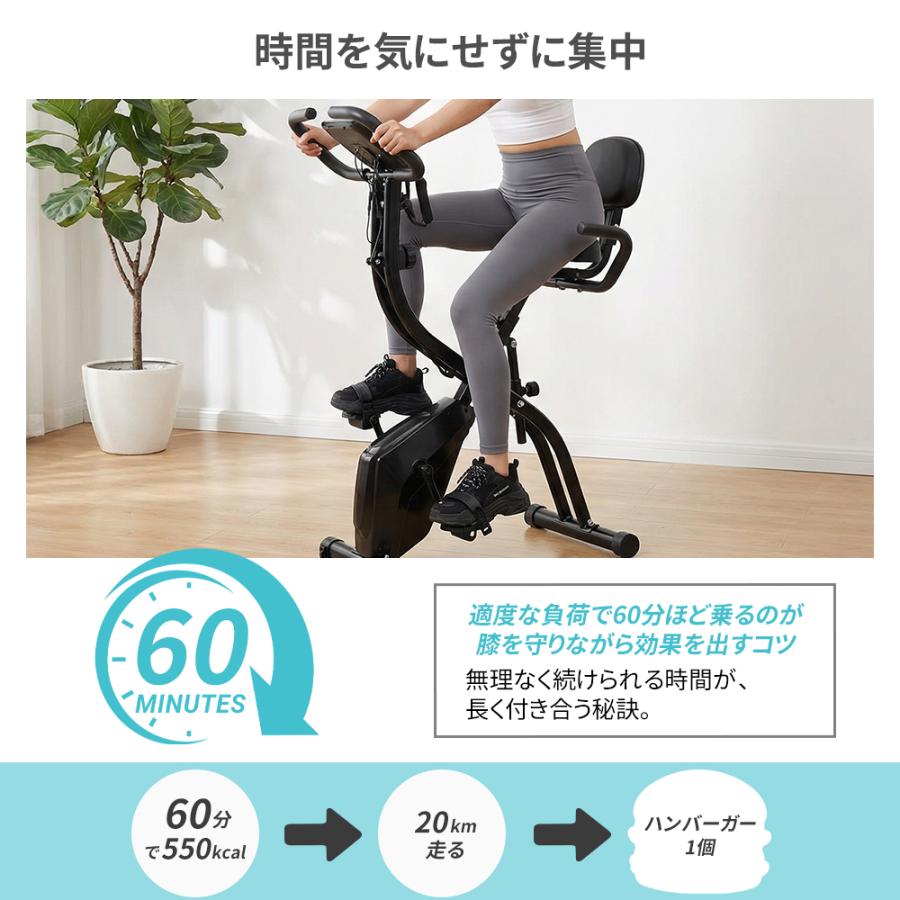 AORTD フィットネスバイク スピンバイク エアロバイク 折りたたみ 静音
