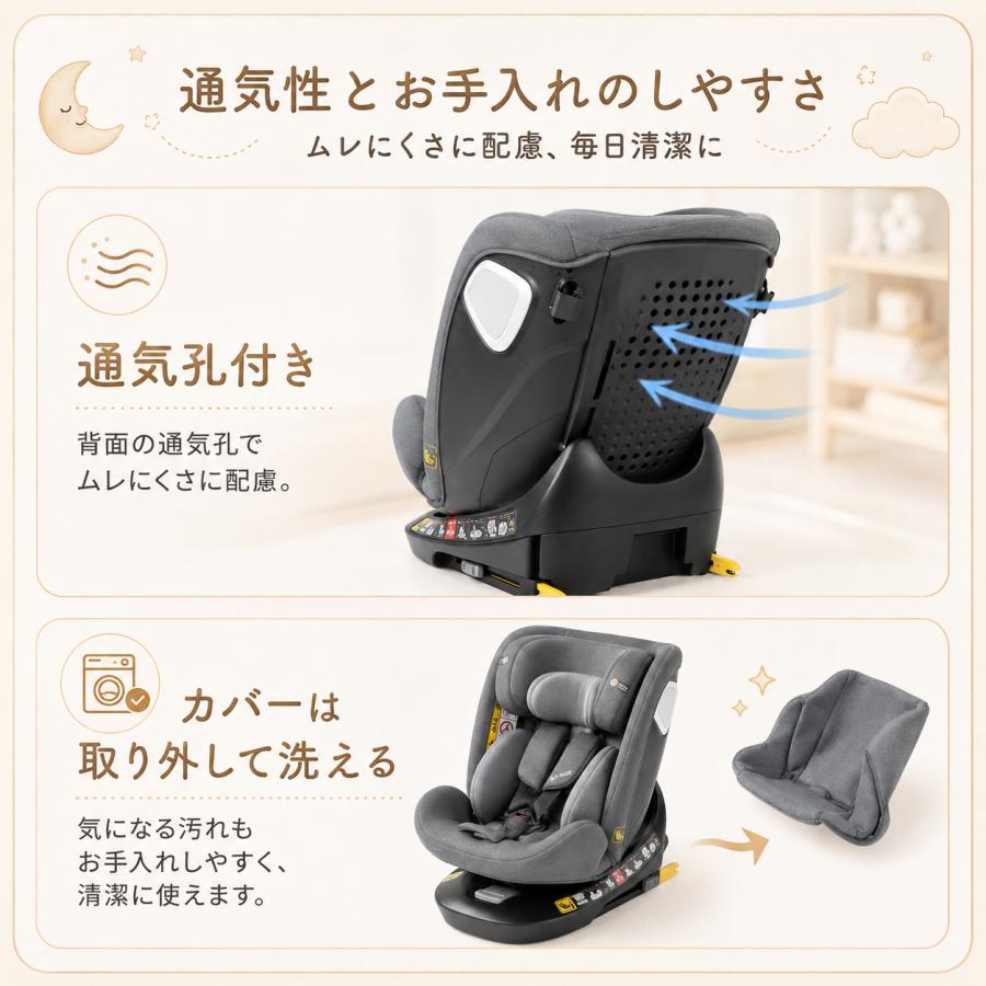 AORTD チャイルドシート R129適合 新生児 ISOFIX 回転式 i-size 0歳
