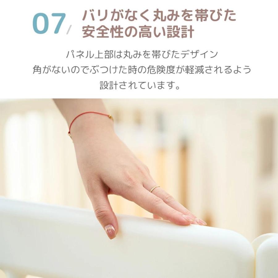 AORTD ベビーサークル プレイヤード ベビーフェンス 扉付き プレイサークル ベビーベッド ドアロック 赤ちゃん ベビーゲート 子供 おもちゃ 収納 簡単組立 安全の画像