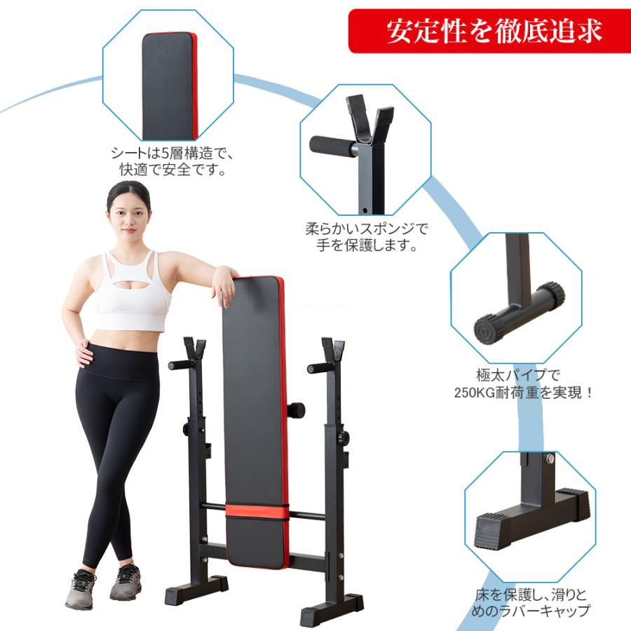 AORTD プレスベンチ トレーニングベンチ 耐荷重250kg ベンチプレス台