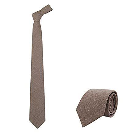 Jnjstella Men's Cotton Solid Necktie 3.15" Tie Brown 陸上用シャツ