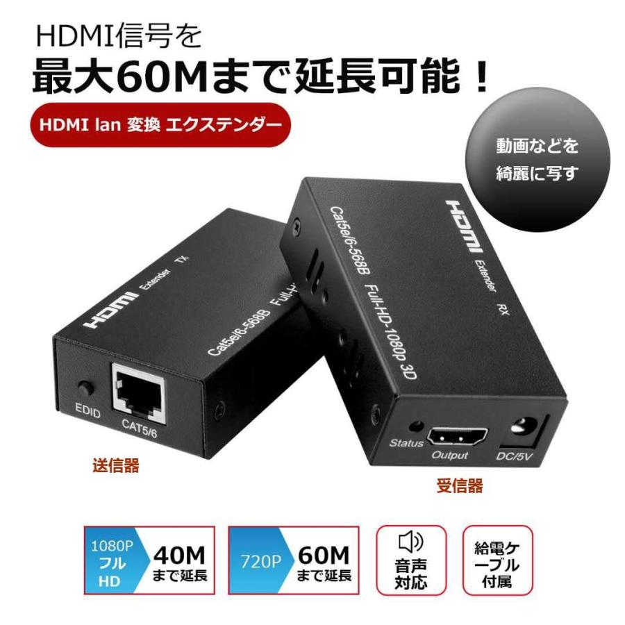 Yukidoke Hdmi エクステンダー 延長 Lan 変換 1080pまで 対応 Cat6 Lanケーブル 60mまで 送信受信セット 20200101210007 00400 ワクワクインターナショナル 通販 Yahoo ショッピング
