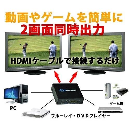 1入力2出力 HDMI分配器 1×2 HDMIスプリッター フルハイビジョン 3D 初売り 【55%OFF!】 対 2台のHDMI搭載機器に出力可能