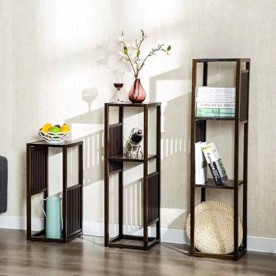 Iboohome 竹製開放式収納棚玄関置物ラックリビング展示棚本棚book Shelf多機能仕切り板ラック花棚 高さ70 Cm 花瓶台 アン ワクワクインターナショナル 通販 Yahoo ショッピング