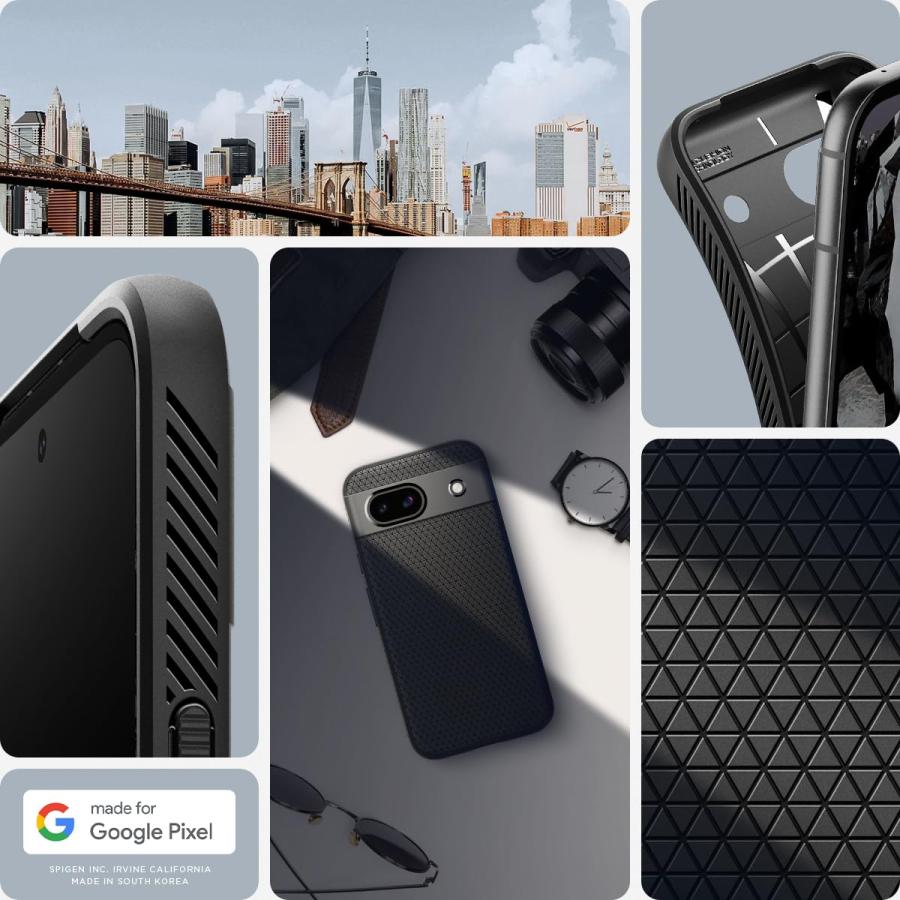 Spigen Google Pixel 8a ケース 薄型 ストラップホール付き 耐衝撃 傷防止 衝撃吸収 ACS07257 マット・ブラック｜wlo｜03