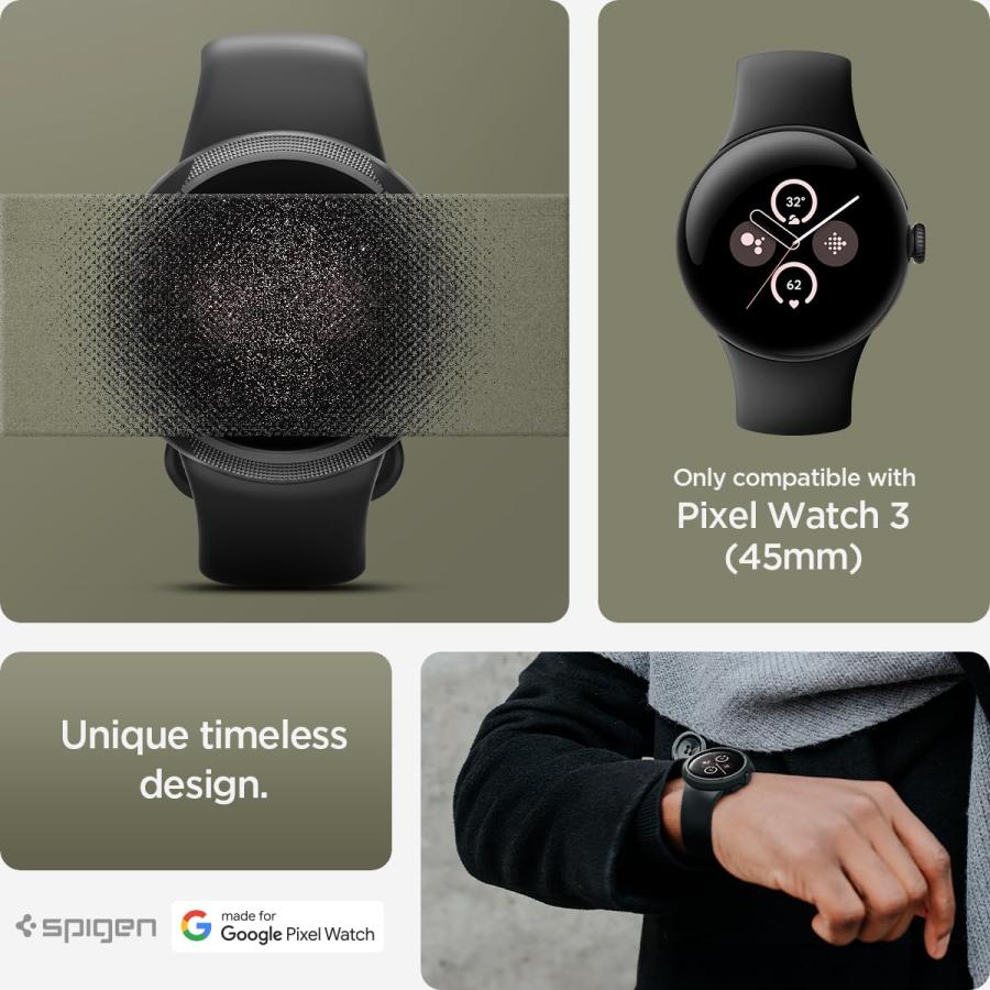 Spigen Google Pixel Watch 3 Large ケース 簡易着脱 シンプル スリム 