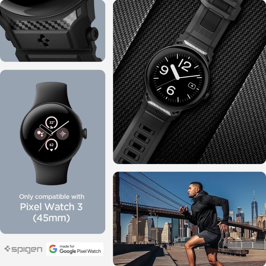 Spigen Pixel Watch3 Large バンド スポーツ 長さ調整可能 簡単
