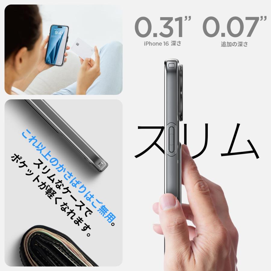 Spigen（シュピゲン） Spigen iPhone16 ケース クリア カード収納 TPU