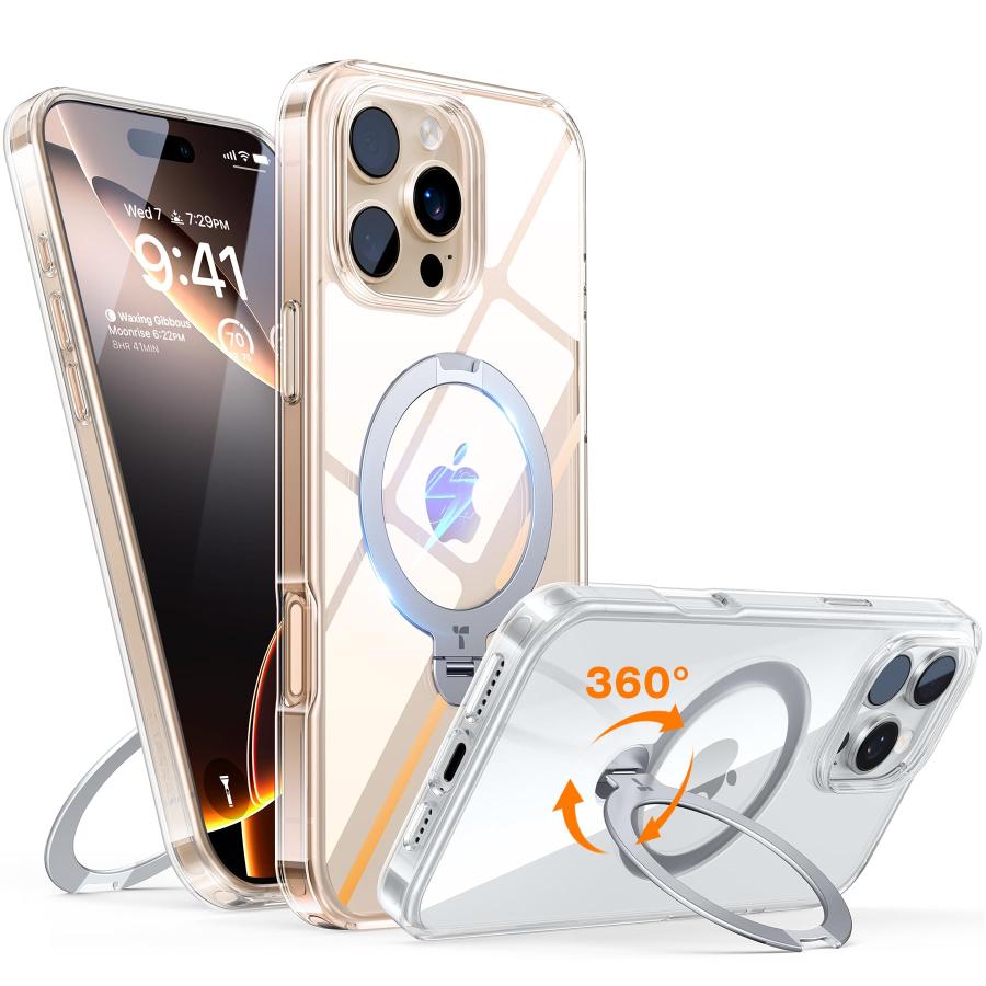 TORRAS iPhone 16 Pro用 ケース ゼンマイ式スタンド縦横両対応 TORRAS iPhone16Pro ケース ゼンマイ式スタンド縦横両対応