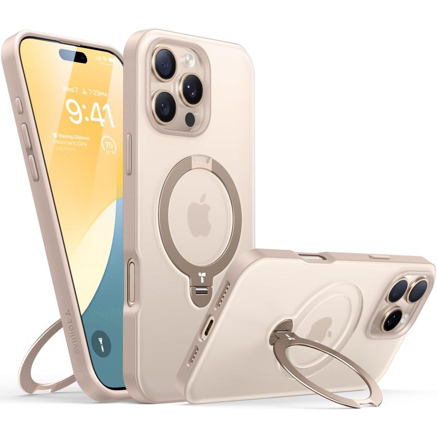 TORRAS iPhone16Pro ケース ゼンマイ式スタンド 縦横両対応 TORRAS iPhone16Pro ケース ゼンマイ式スタンド 縦横両対応