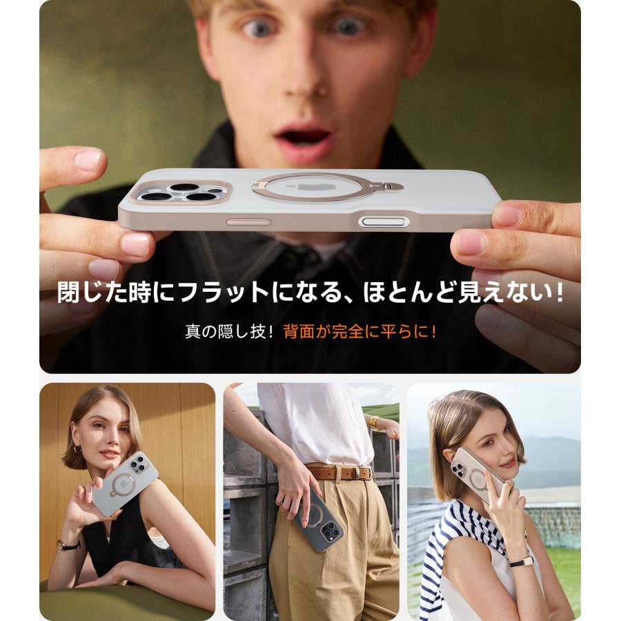 TORRAS iPhone16Pro ケース ゼンマイ式スタンド 縦横両対応 TORRAS iPhone16Pro ケース ゼンマイ式スタンド 縦横両対応