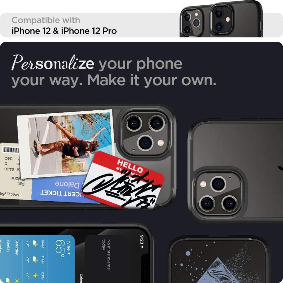 Spigen iPhone12 / iPhone12 Pro ケース 背面クリア 耐衝撃 ワイヤレス充電 ACS01703 マットブラック｜wlo｜05
