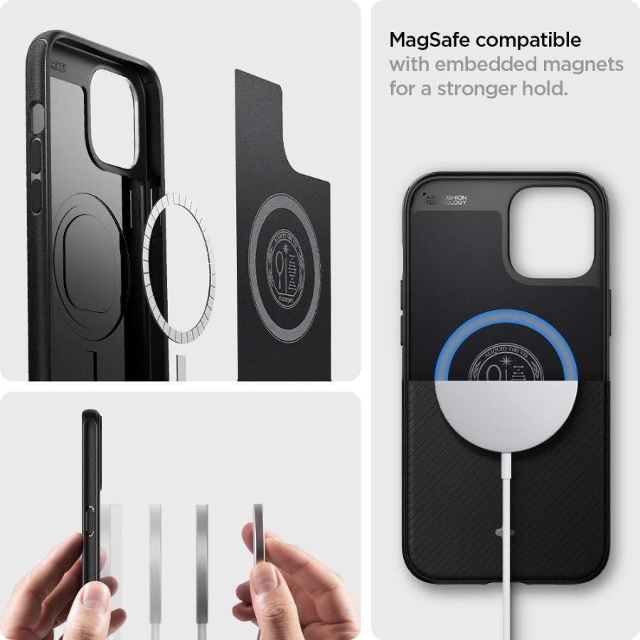 Spigen iPhone12mini ケース Magsafe対応 耐衝撃 マグアーマー ACS01866 マットブラック｜wlo｜04