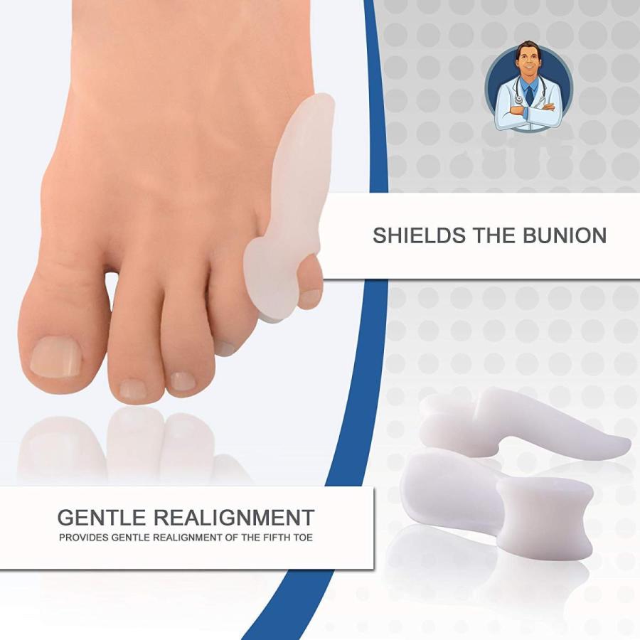 国内正規品 内反小趾サポーター ジェルパッド 足指を広げる 足指保護 2個セット シリコン素材 左右兼用 シューズ 