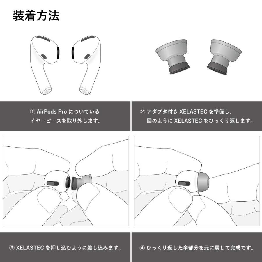 AZLA SednaEarfit XELASTEC for AirPods Pro イヤーピース SS/S/MSサイズ各1ペア スモーキーアビス | AZLA | 05
