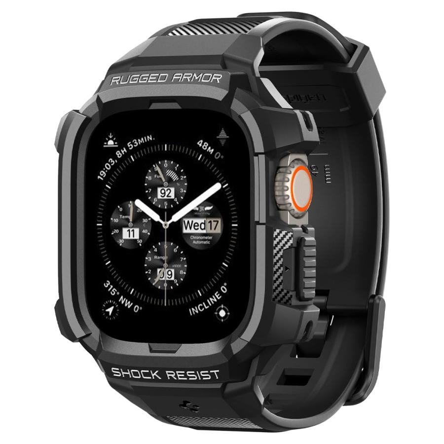 Spigen AppleWatch バンド 49mm対応 Series ultra2/ultra 一体型 耐 