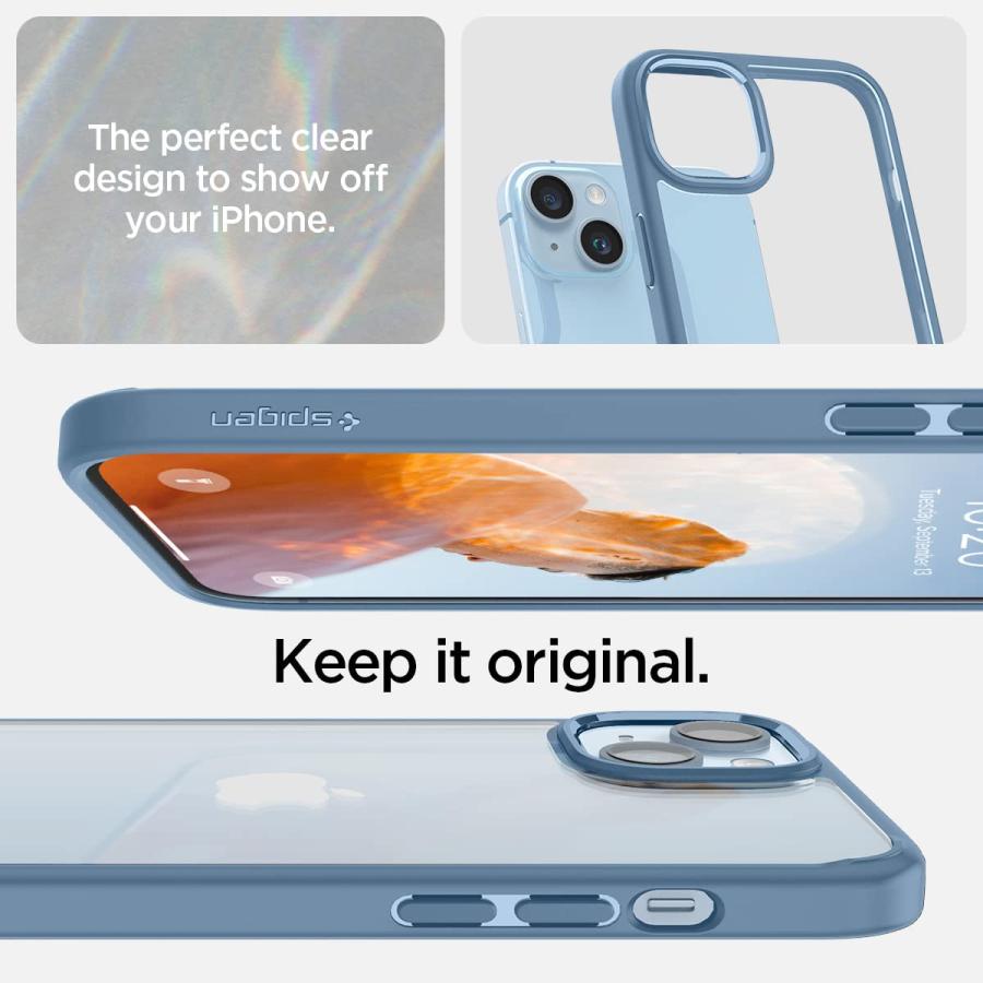 Spigen iPhone14 ケース ストラップホール付き クリア 耐衝撃 黄 Spigen iPhone14 ケース ストラップホール付き クリア 耐衝撃 黄