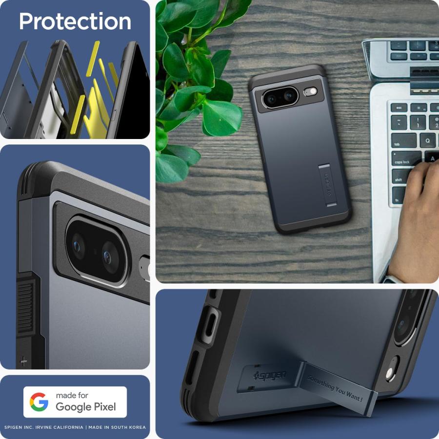 Spigen（シュピゲン） Spigen Google Pixel8 ケース スタンド付き 耐