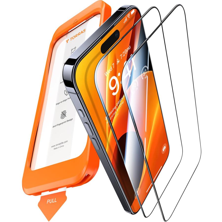 TORRAS TORRAS iPhone16 / iPhone15 ガラスフィルム 全面保護 気泡なし