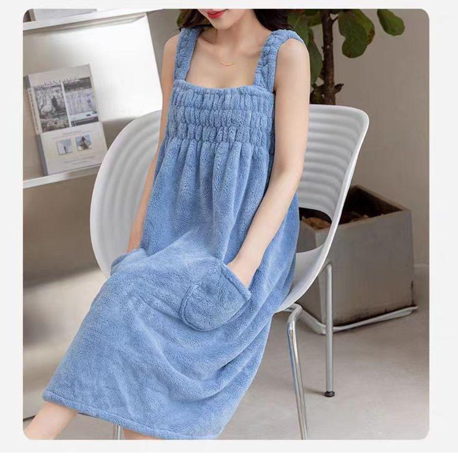 着るタオル バスローブ レディース タオル地 速乾 育児 夏用 部屋着 ホテル ママ 乾きやすい もこもこ ワンピース パイル ロング おしゃれ | ブランド登録なし | 14