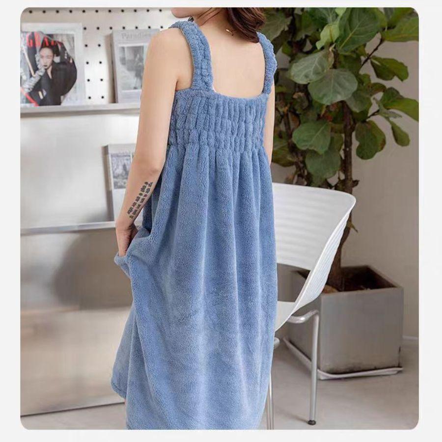 着るタオル バスローブ レディース タオル地 速乾 育児 夏用 部屋着 ホテル ママ 乾きやすい もこもこ ワンピース パイル ロング おしゃれ | ブランド登録なし | 16